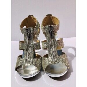 Michael Kors Women's Shoes Size 7M Heels Silver Sparkle